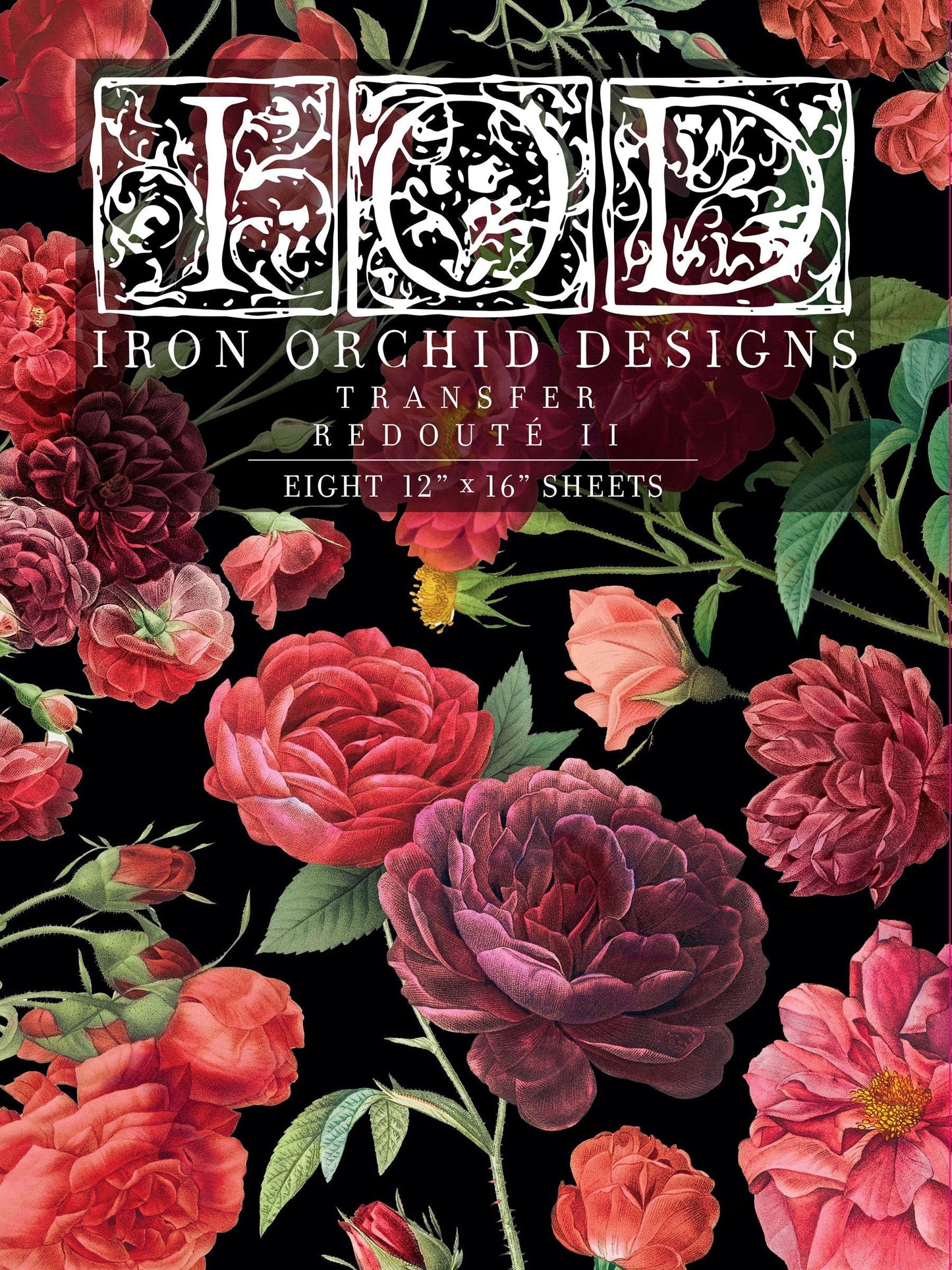 Redoute II IOD Transfer Pad with (8) 12 X 16 Sheets by Iron Orchid Designs Rub-On Furniture Transfer Decal