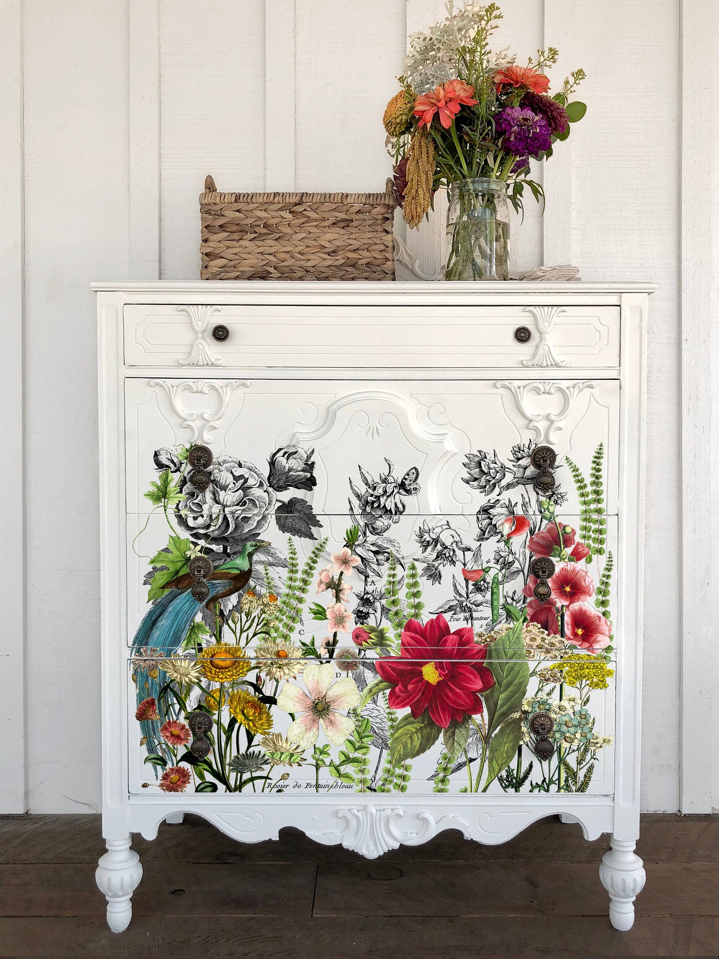 Midnight garden IOD Transfer Pad with (4) 12 X 16 Sheets by Iron Orchid Designs  Rub-On Furniture Transfer Decal