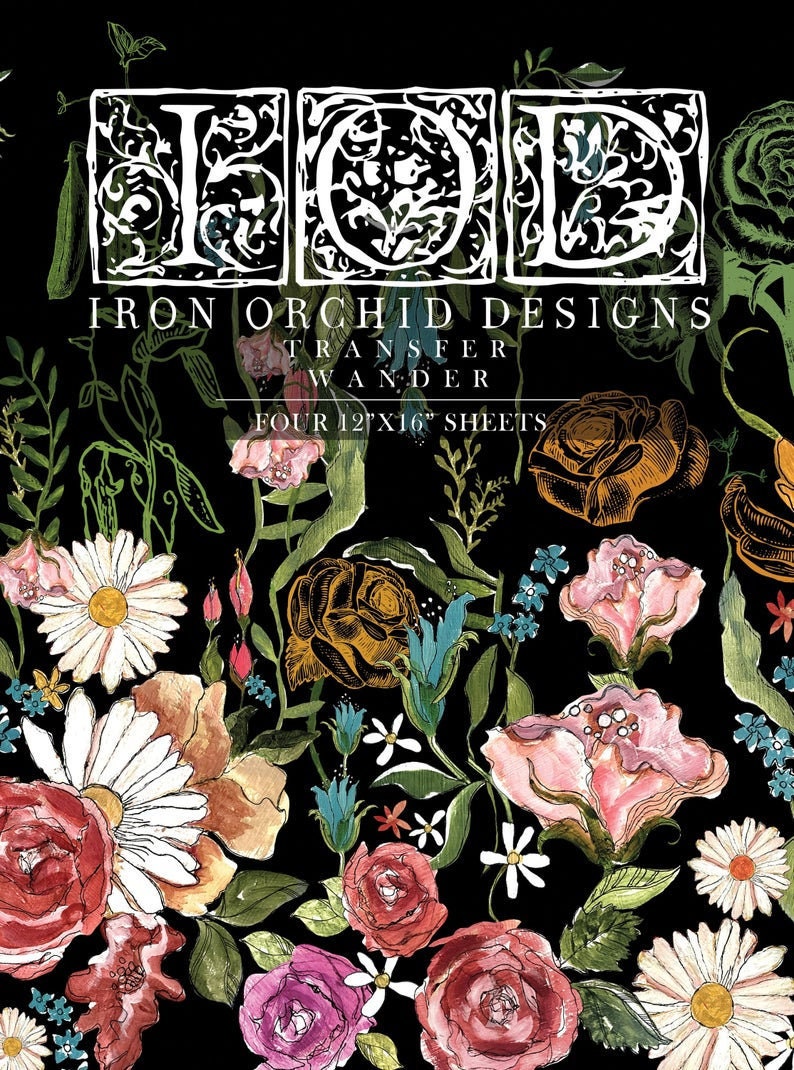 Wander IOD Transfer Pad with (4) 12 X 16 Sheets by Iron Orchid Designs Rub-On Furniture Transfer Decal