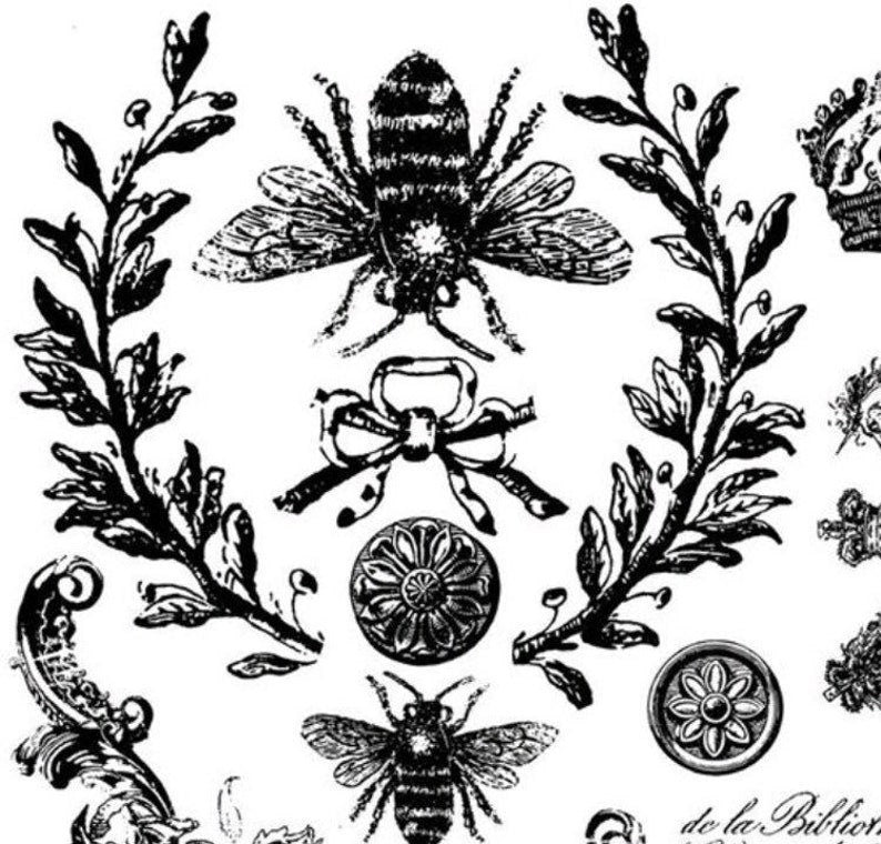 Queen Bee 12 x 12 IOD stamp - by Iron Orchid Designs