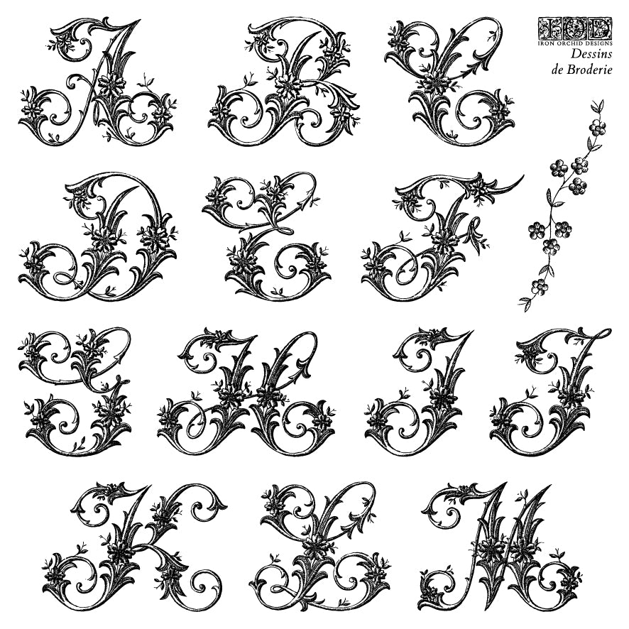 Dessins de Broderie IOD stamp 4 sheets 6 X 6 - by Iron Orchid Designs