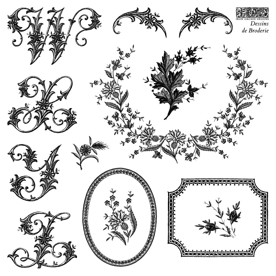 Dessins de Broderie IOD stamp 4 sheets 6 X 6 - by Iron Orchid Designs