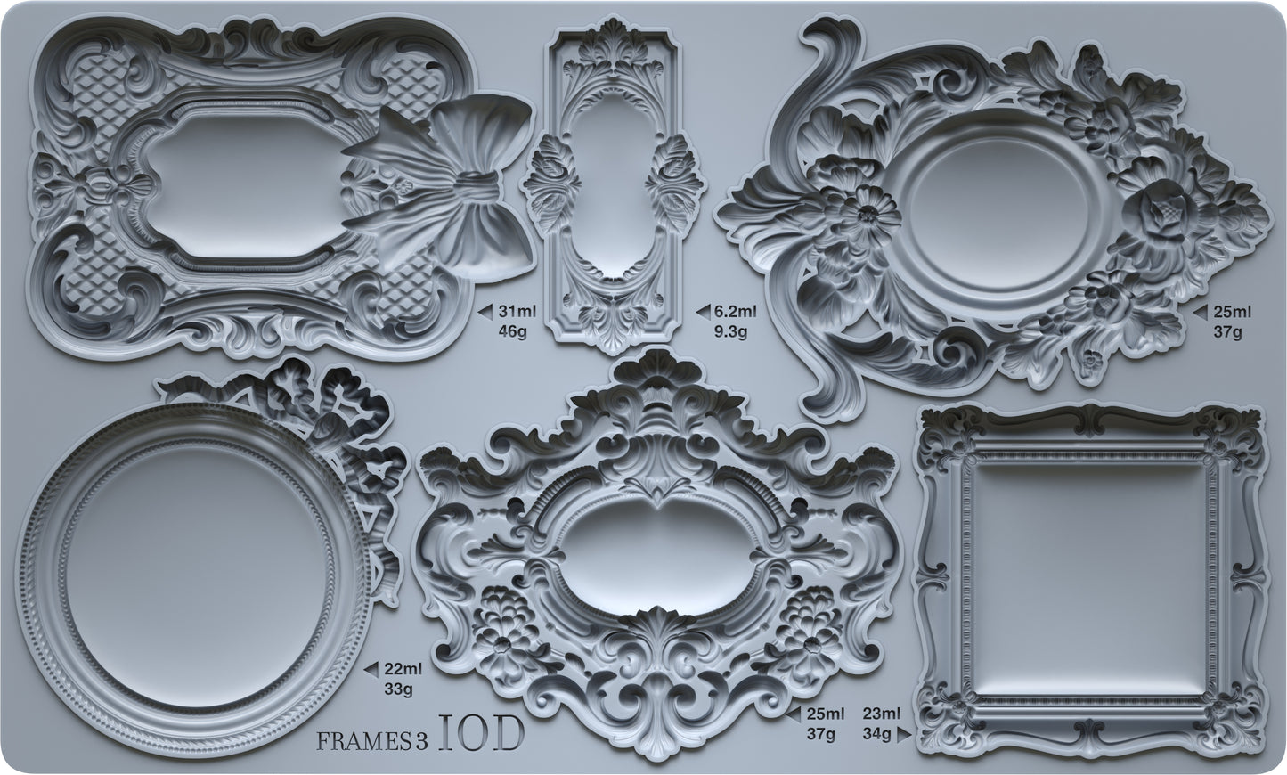 Frames 3 IOD décor mould 6 x 10 - by Iron Orchid Designs - New Release