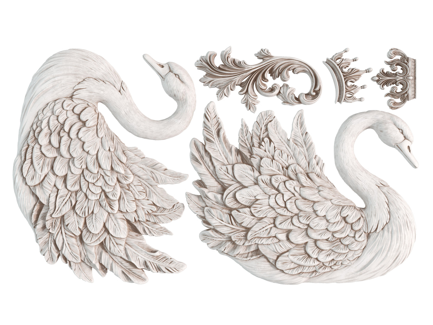 Swans IOD décor mould 6 x 10 - by Iron Orchid Designs - New Release
