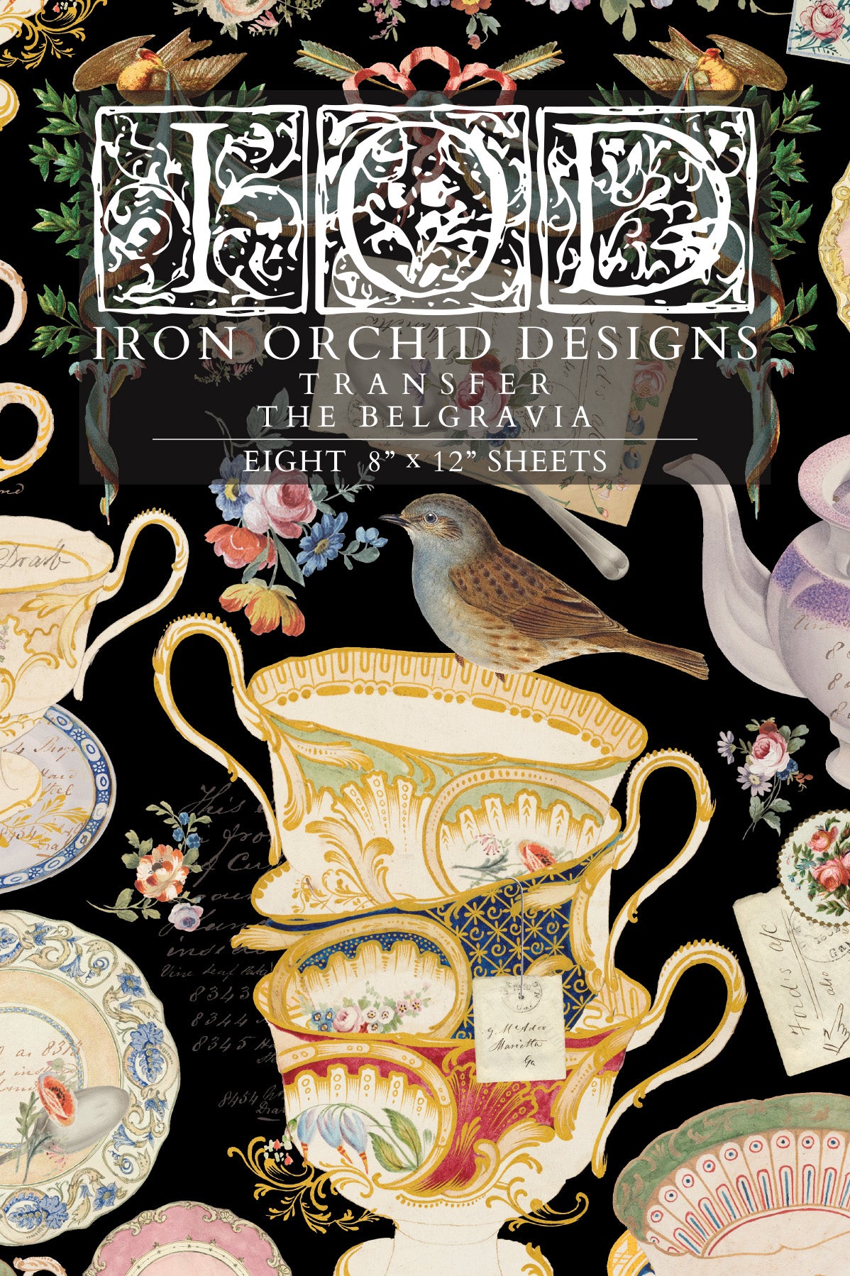 The Belgravia IOD Transfer Pad with (8) 8 x 12 Sheets by Iron Orchid Designs Rub-On Furniture Transfer Decal - New Release