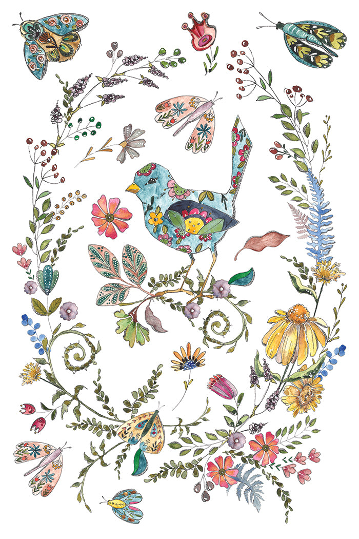 Fern Fables IOD Transfer Pad with (8) 8 x 12 Sheets by Iron Orchid Designs Rub-On Furniture Transfer Decal - New Release