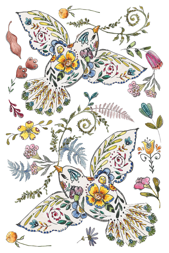 Fern Fables IOD Transfer Pad with (8) 8 x 12 Sheets by Iron Orchid Designs Rub-On Furniture Transfer Decal - New Release