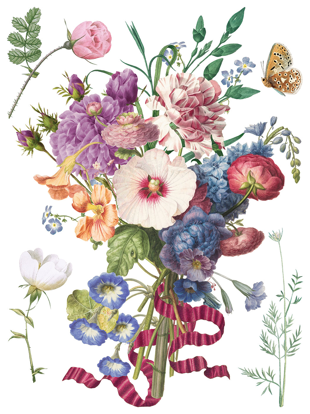 Marché des Fleurs IOD Transfer Pad with (8) 12 X 16 Sheets by Iron Orchid Designs Rub-On Furniture Transfer Decal