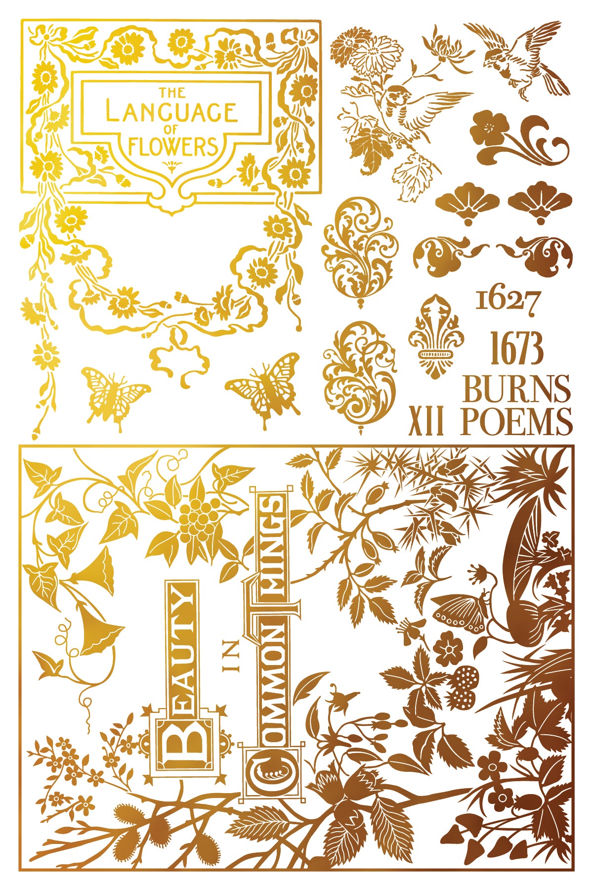 Athenæum IOD Gold Foil Transfer Pad with (8) 8 x 12 Sheets by Iron Orchid Designs Rub-On Furniture Transfer Decal