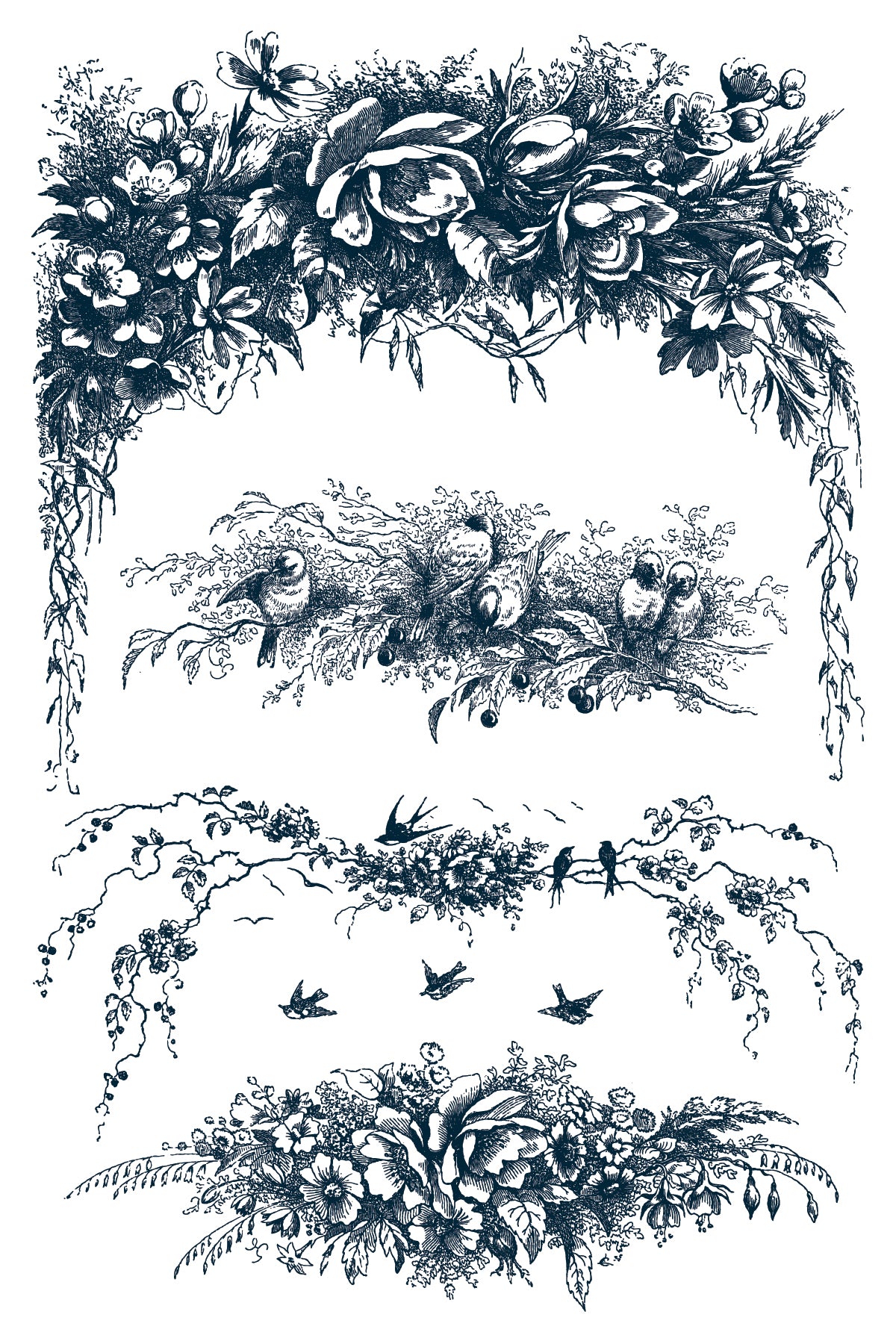 Little Lark IOD Paint Inlay by Iron Orchid Design (8) 8 X 12 Sheets Limited Release