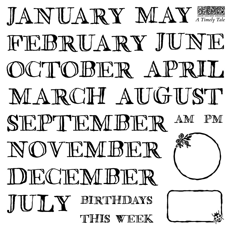 A Timely Tale 6 x 6  IOD stamp 4 sheets - by Iron Orchid Designs - New Release
