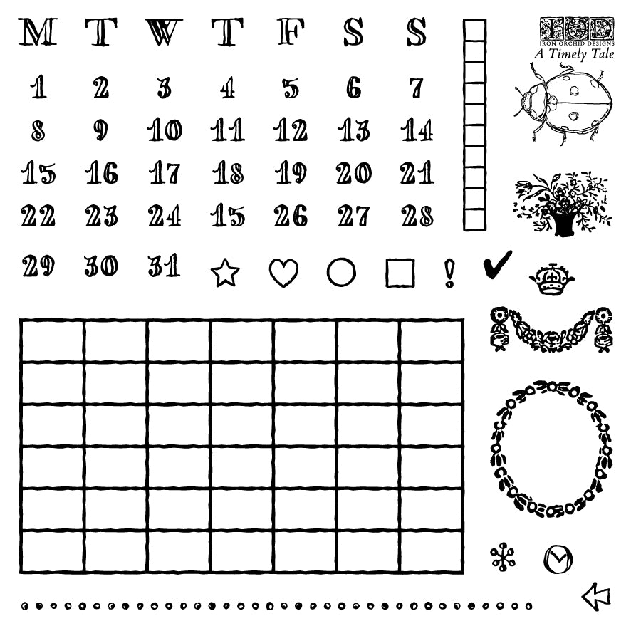 A Timely Tale 6 x 6  IOD stamp 4 sheets - by Iron Orchid Designs - New Release