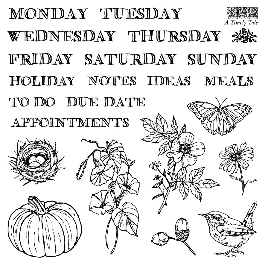 A Timely Tale 6 x 6  IOD stamp 4 sheets - by Iron Orchid Designs - New Release