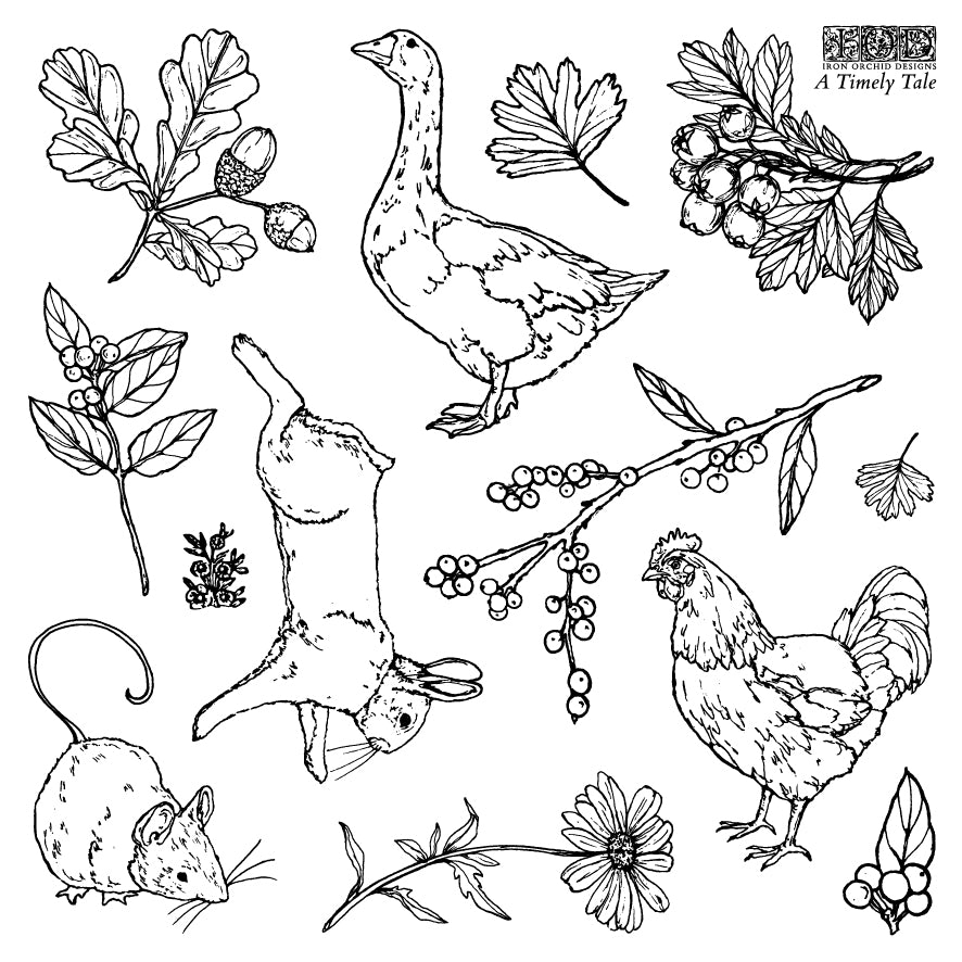 A Timely Tale 6 x 6  IOD stamp 4 sheets - by Iron Orchid Designs - New Release