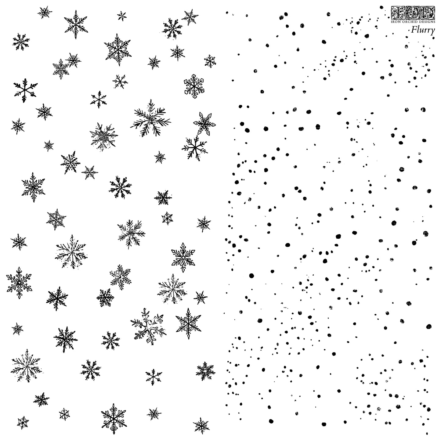 Flurry 12 x 12 IOD stamp - by Iron Orchid Designs - 2026 Limited Holiday Release