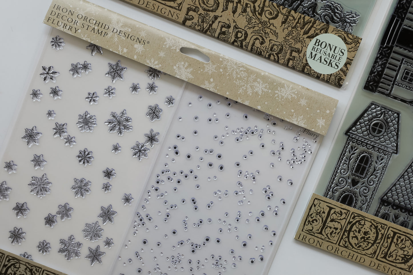 Flurry 12 x 12 IOD stamp - by Iron Orchid Designs - 2026 Limited Holiday Release