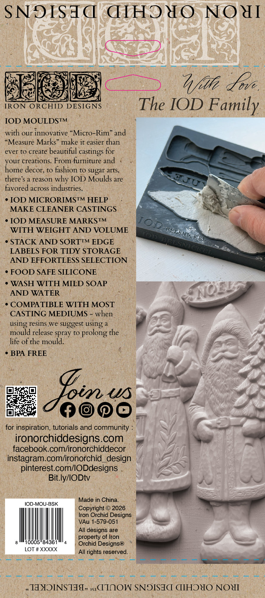 Belsnickel IOD décor mould 6 x 10 - by Iron Orchid Designs - 2026 Limited Holiday Release
