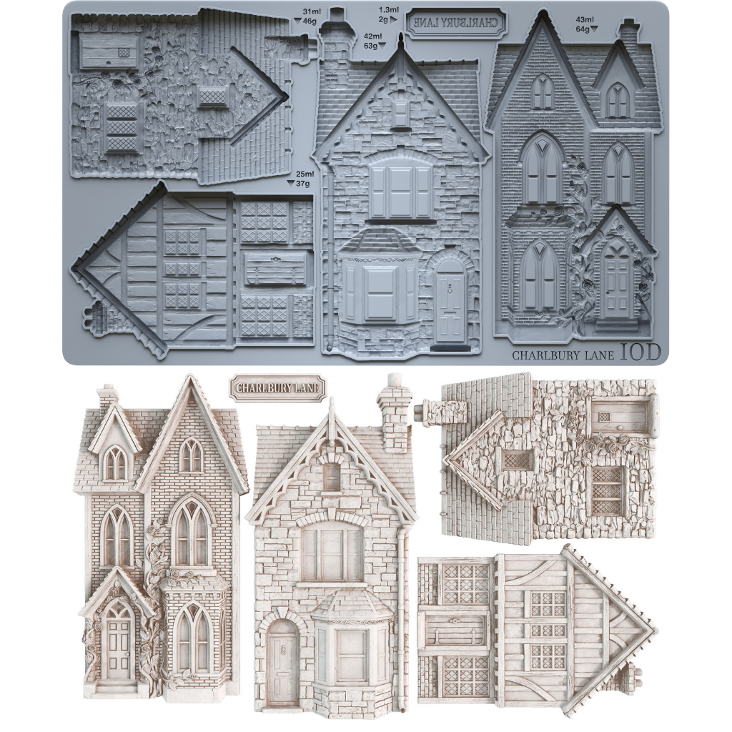 Charlbury Lane IOD décor mould 6 x 10 - by Iron Orchid Designs - New Release
