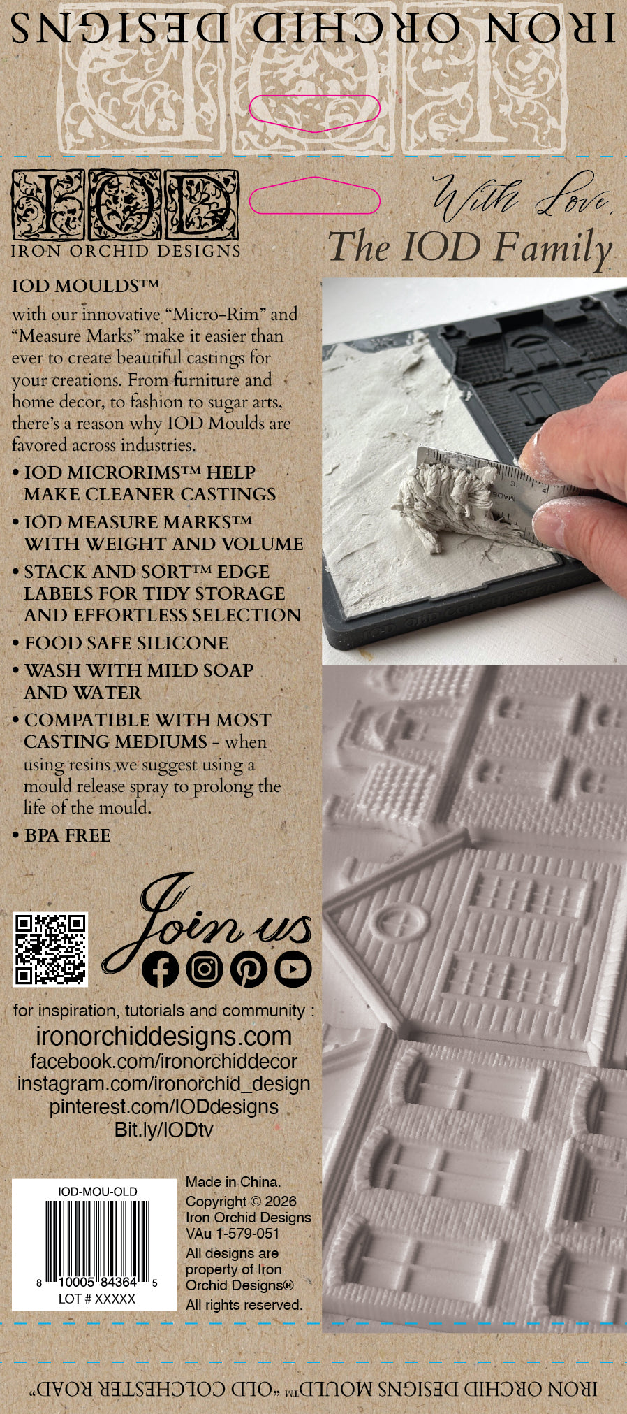 Old Colchester Road IOD décor mould 6 x 10 - by Iron Orchid Designs - New Release