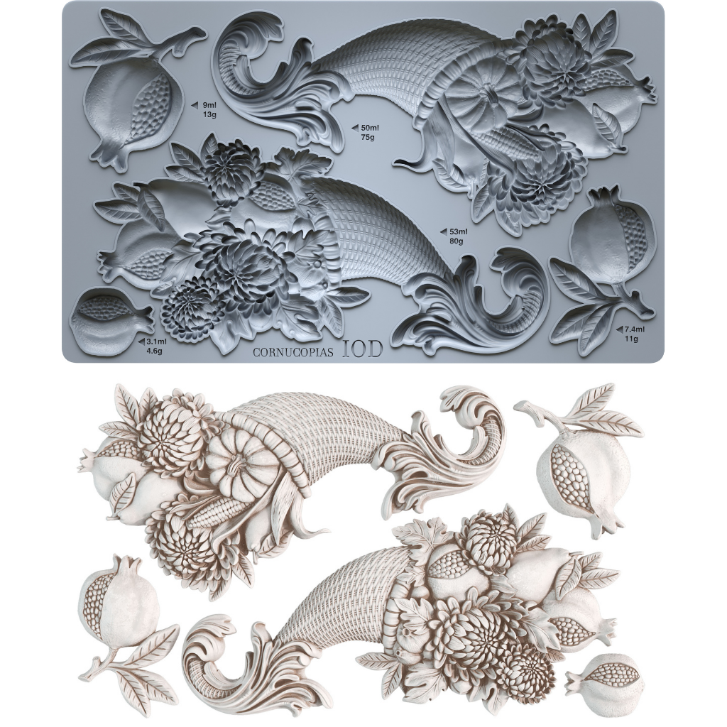 CornucopiasIOD décor mould 6 x 10 - by Iron Orchid Designs - 2026 Limited Holiday Release
