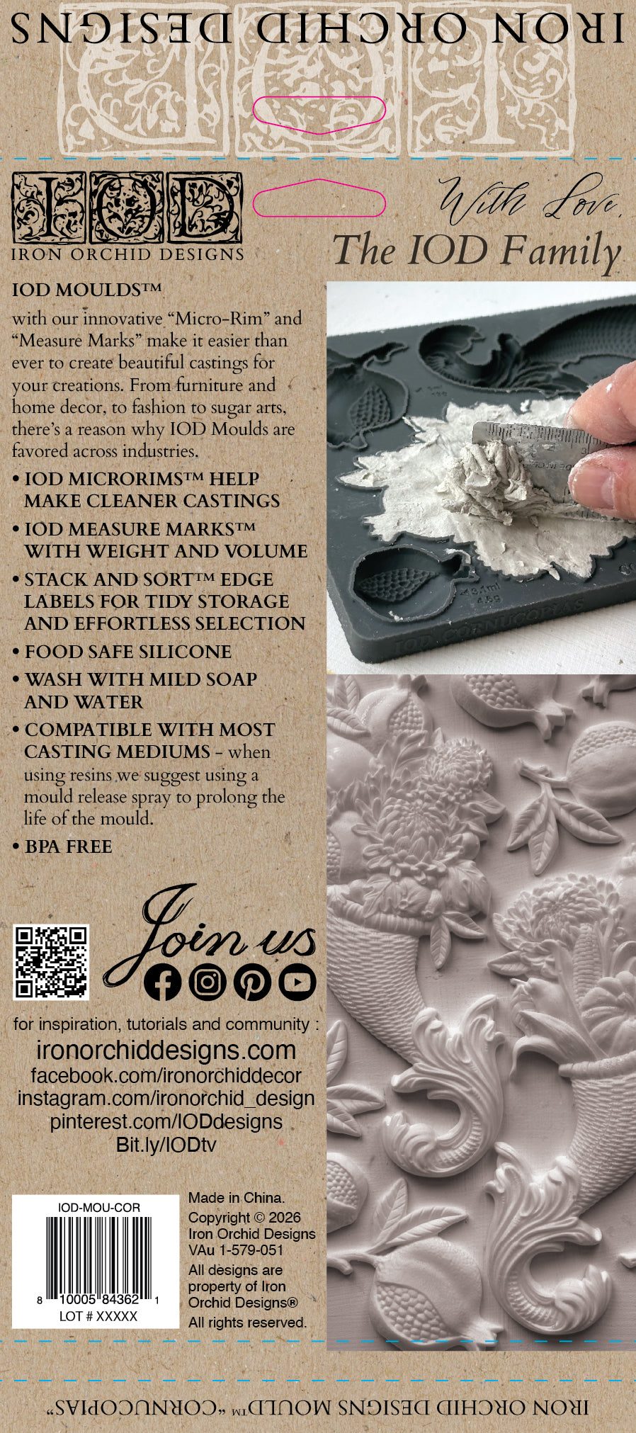 CornucopiasIOD décor mould 6 x 10 - by Iron Orchid Designs - 2026 Limited Holiday Release