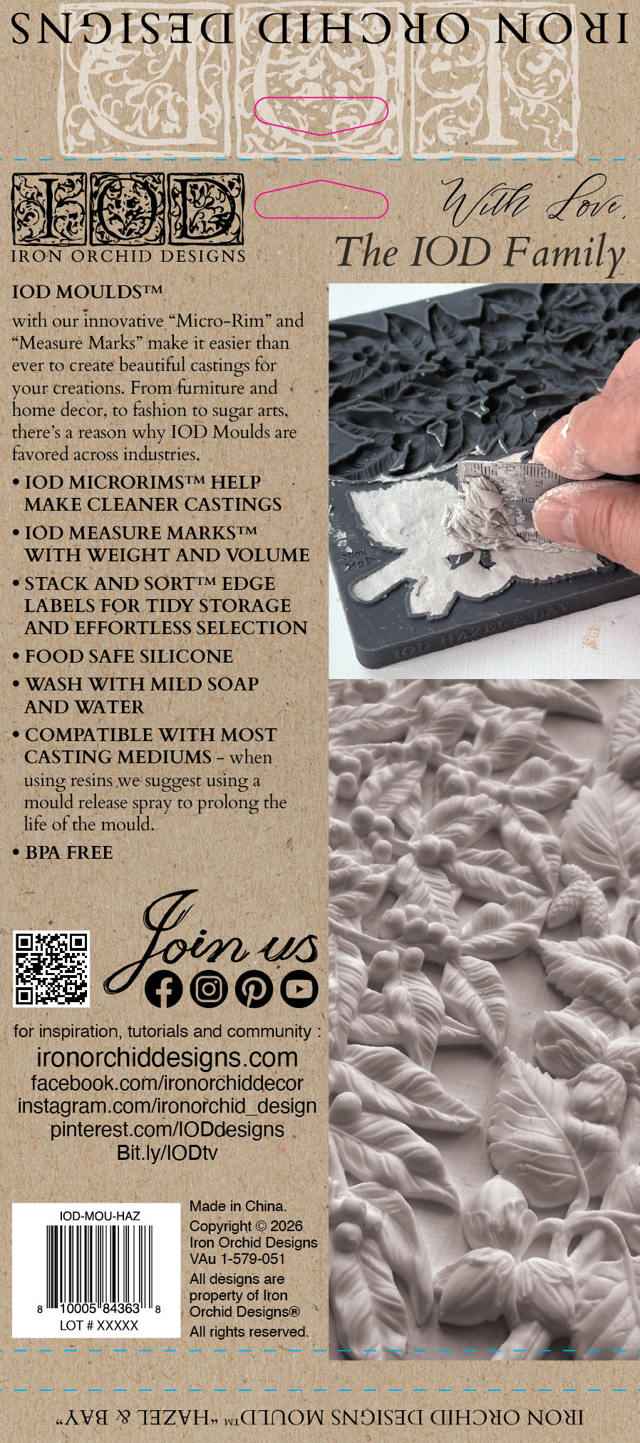 Hazel & Bay IOD décor mould 6 x 10 - by Iron Orchid Designs - 2026 Limited Holiday Release