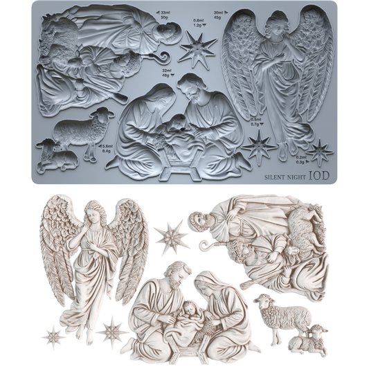 Silent Night IOD décor mould 6 x 10 - by Iron Orchid Designs - 2026 Limited Holiday Release