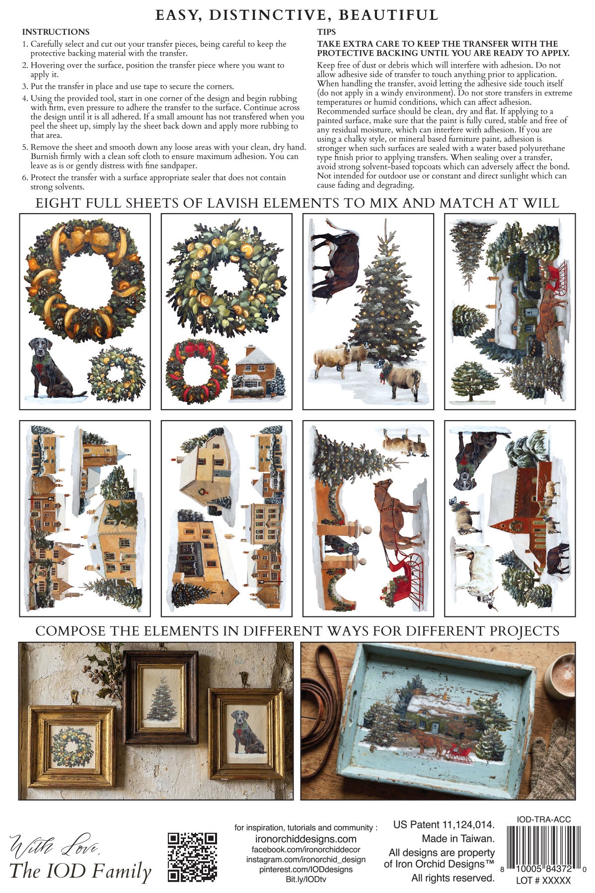 A Cotswold Christmas IOD Transfer Pad with (8) 8 x 12 Sheets by Iron Orchid Designs Rub-On Transfer Decal - 2026 Limited Holiday Release