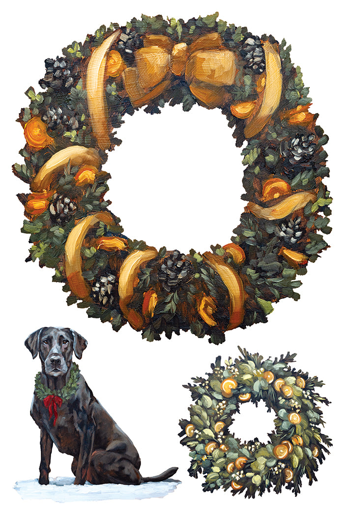 A Cotswold Christmas IOD Transfer Pad with (8) 8 x 12 Sheets by Iron Orchid Designs Rub-On Transfer Decal - 2026 Limited Holiday Release