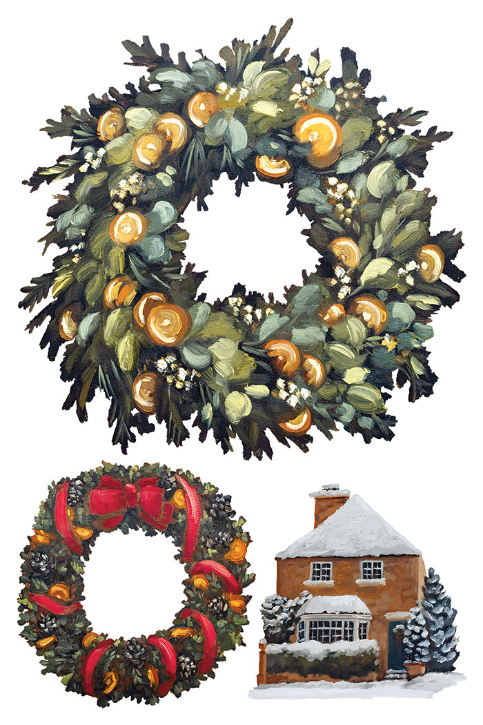 A Cotswold Christmas IOD Transfer Pad with (8) 8 x 12 Sheets by Iron Orchid Designs Rub-On Transfer Decal - 2026 Limited Holiday Release