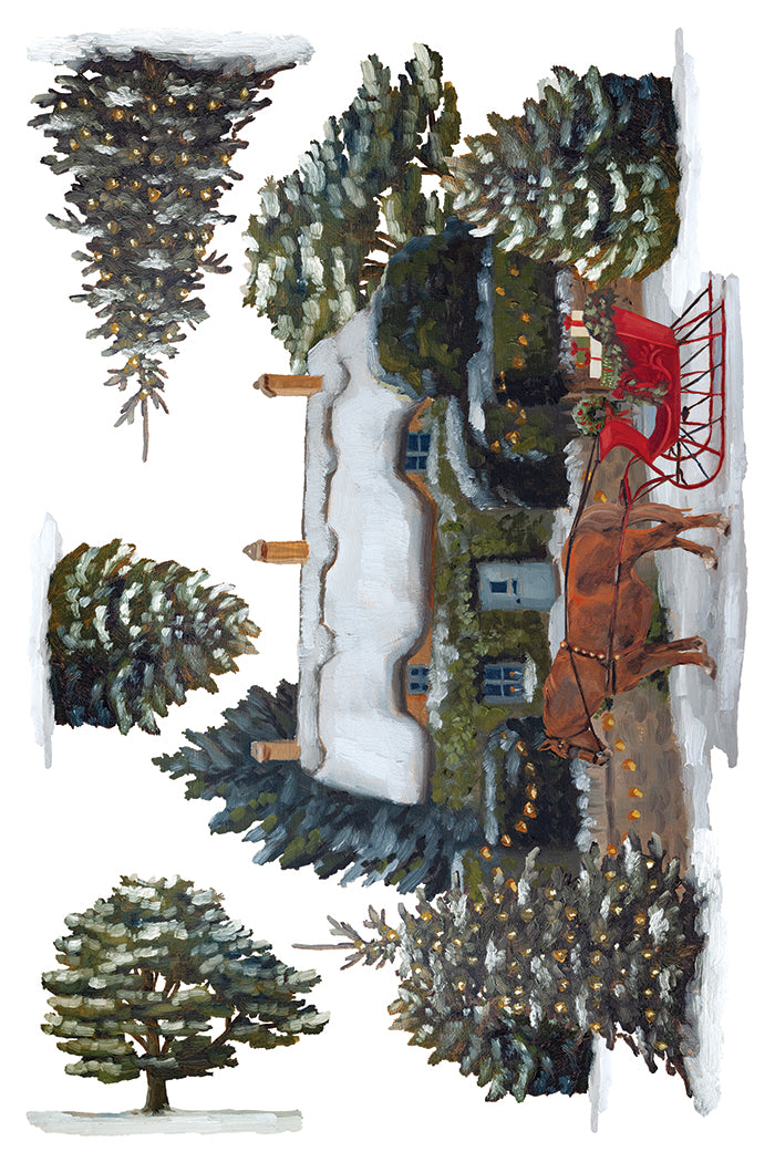 A Cotswold Christmas IOD Transfer Pad with (8) 8 x 12 Sheets by Iron Orchid Designs Rub-On Transfer Decal - 2026 Limited Holiday Release