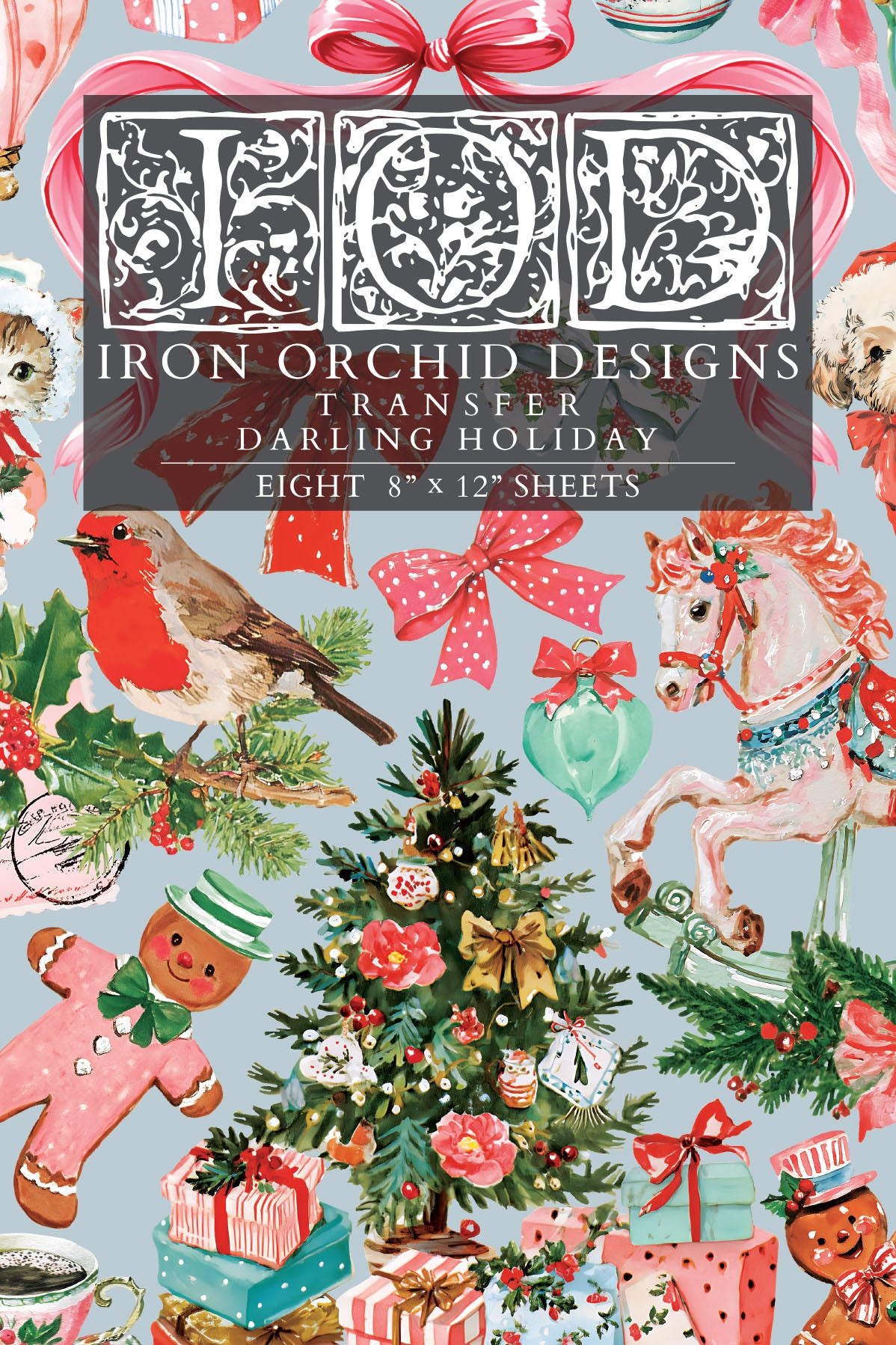 Darling Holiday IOD Transfer Pad with (8) 8 x 12 Sheets by Iron Orchid Designs Rub-On Transfer Decal - 2026 Limited Holiday Release