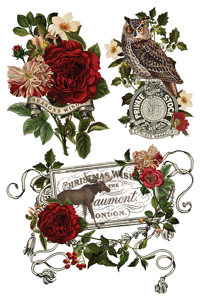 Stag Tavern IOD Transfer Pad with (8) 8 x 12 Sheets by Iron Orchid Designs Rub-On Furniture Transfer Decal - 2026 Limited Holiday Release