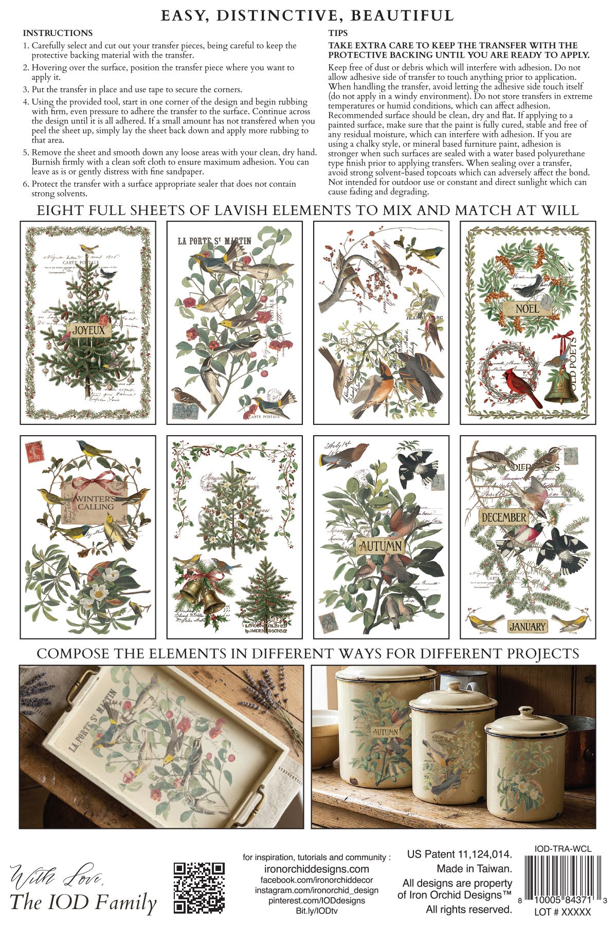 Winter's Calling IOD Transfer Pad with (8) 8 x 12 Sheets by Iron Orchid Designs Rub-On Transfer Decal - 2026 Limited Holiday Release