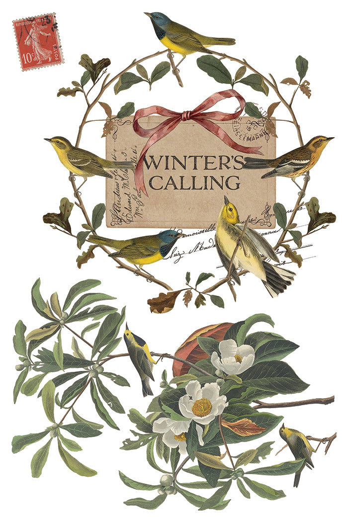 Winter's Calling IOD Transfer Pad with (8) 8 x 12 Sheets by Iron Orchid Designs Rub-On Transfer Decal - 2026 Limited Holiday Release