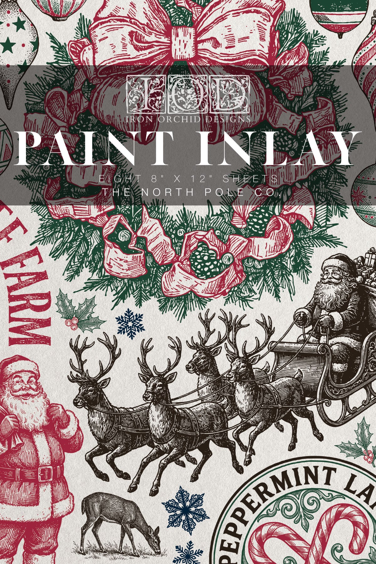 The North Pole Co IOD Paint Inlay by Iron Orchid Design (8) 8 X 12 Sheets - 2026 Limited Holiday Release
