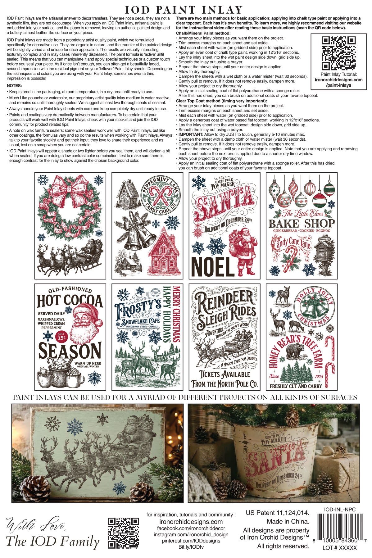 The North Pole Co IOD Paint Inlay by Iron Orchid Design (8) 8 X 12 Sheets - 2026 Limited Holiday Release