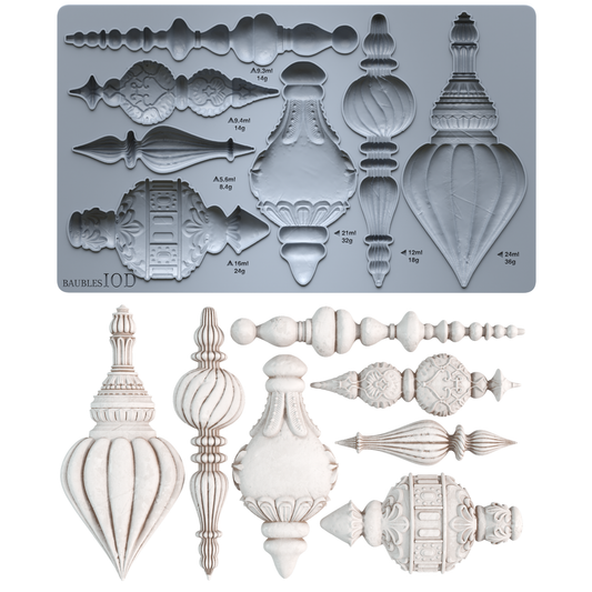 Baubles IOD decor mould 6 x 10 - by Iron Orchid Designs - 2026 Limited Holiday Release