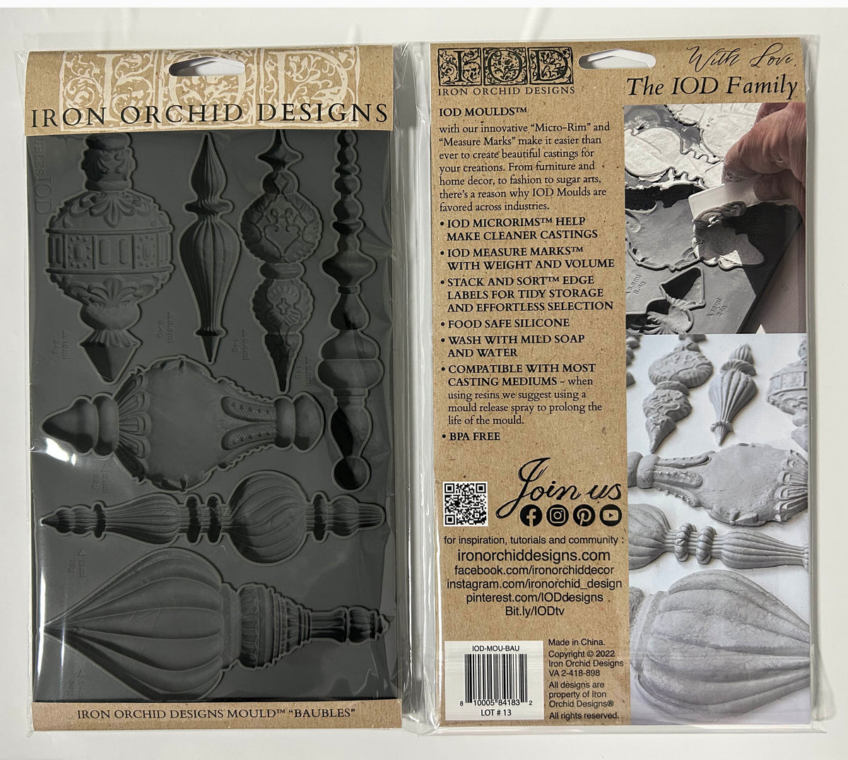 Baubles IOD decor mould 6 x 10 - by Iron Orchid Designs - 2026 Limited Holiday Release