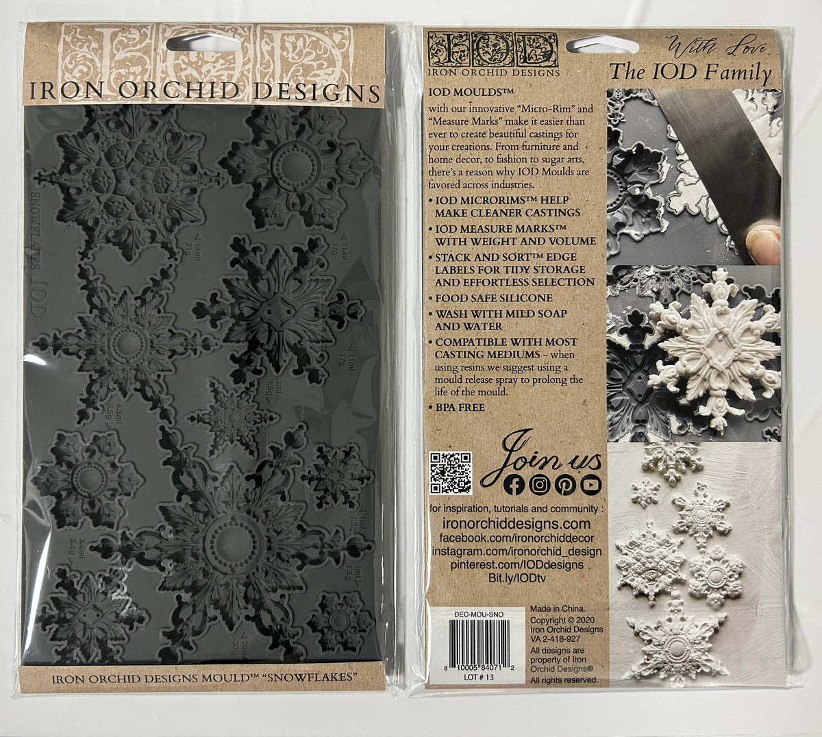 Snowflakes IOD decor mould 6 x 10 - by Iron Orchid Designs - 2026 Limited Holiday Release
