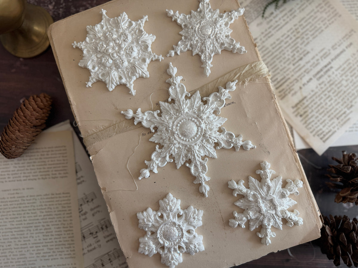 Snowflakes IOD decor mould 6 x 10 - by Iron Orchid Designs - 2026 Limited Holiday Release