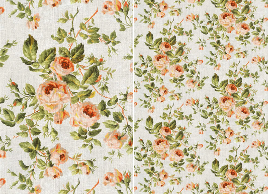 Roycycled Decoupage Paper | Burlap Roses 20" x 30" Sheet