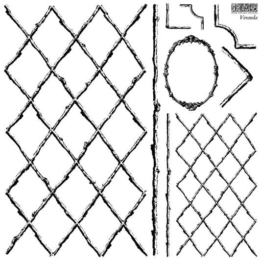 Veranda IOD stamp 2 sheets - by Iron Orchid Designs