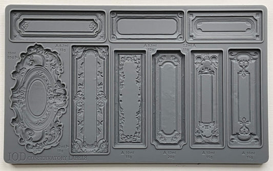 Conservatory Labels IOD décor mould 6 x 10 - by Iron Orchid Designs