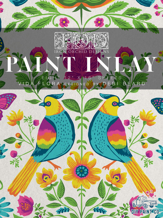 Vida Flora IOD Paint Inlay by Iron Orchid Design