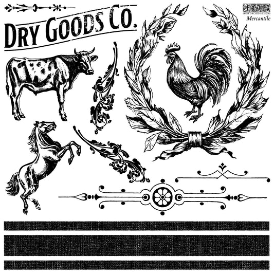 Mercantile IOD stamp 2 sheets - by Iron Orchid Designs