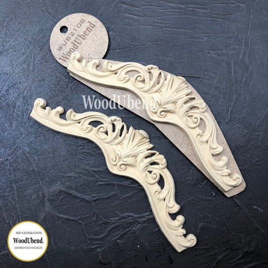 WoodUBend Pack Of Two Pediments WUB2108 (8.46×2.55in)