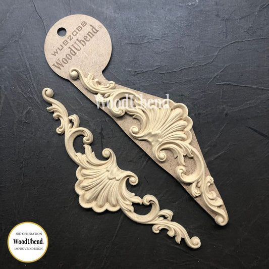 WoodUBend Pack Of Two Pediments WUB2088 (1.96×7.48in)