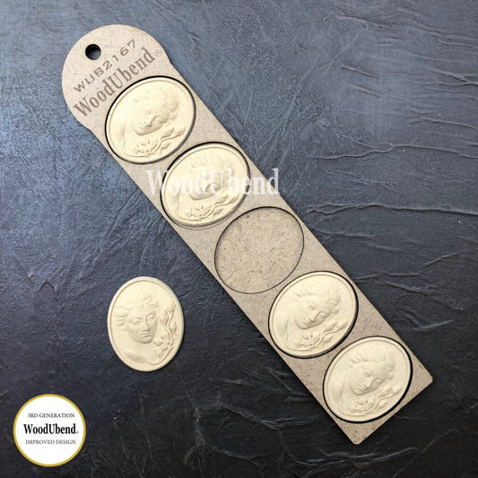 WoodUBend Pack Of Five Small Lady Plaques WUB2167 (2.04×1.57in)