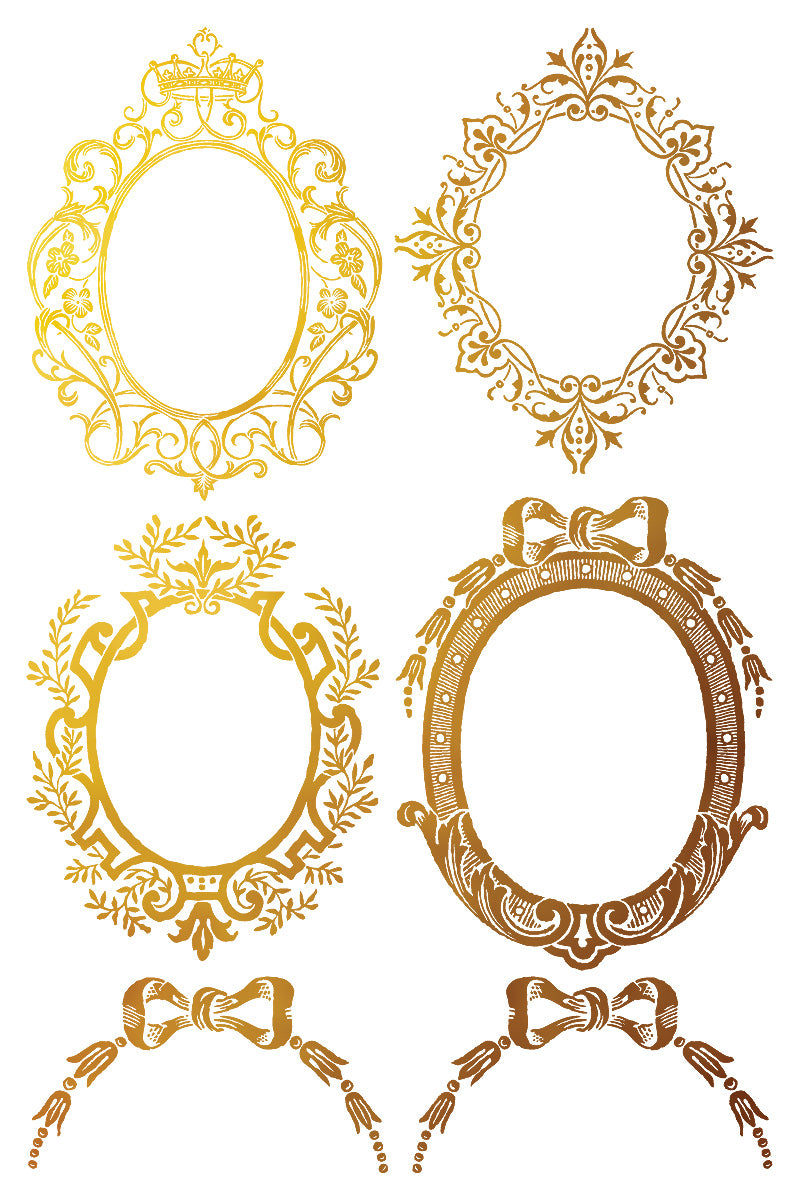 Petits Ornements IOD Gold Foil Transfer Pad with (8) 8 x 12 Sheets by Iron Orchid Designs Rub-On Furniture Transfer Decal - New Release